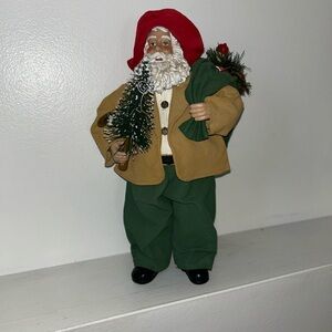 Vtg Clothtique Possible Dreams Santa Figurine Statue Carrying Tree & Toy Sack